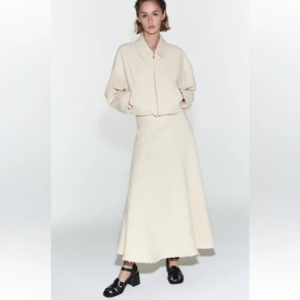 Zara Long Textured Skirt